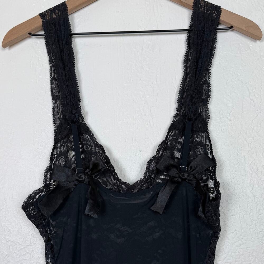 Victoria's Secret Vintage 1996 Black Lace Sheer Nightgown Slip Dress Medium - Picture 4 of 7